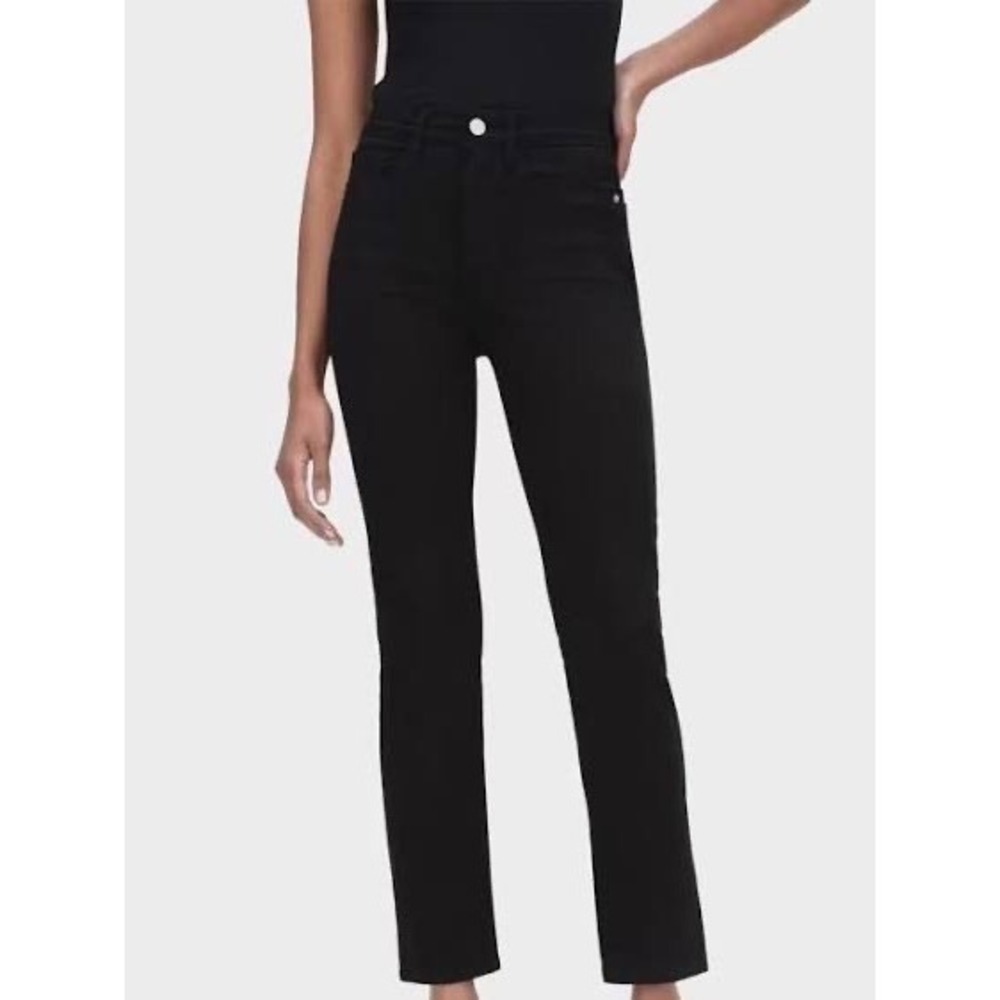 FRAME Le High Straight Jeans Film Noir Black High Rise LHST403 Size 28
